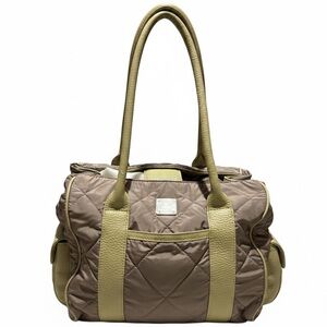 MCM Quilted Brown/Green Tote Bag (perfect for travel)